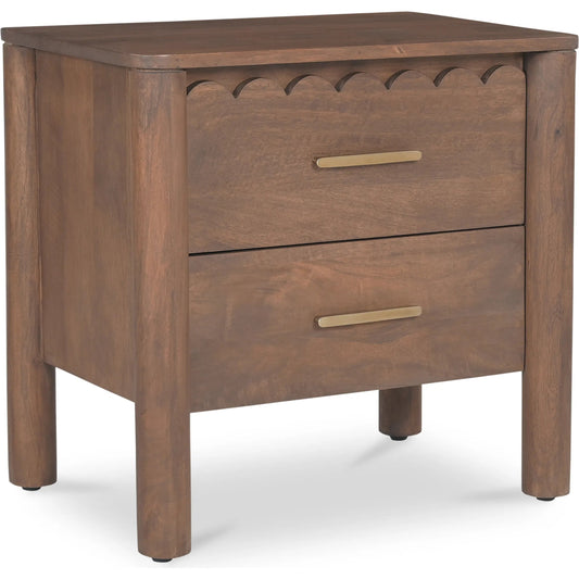 Wiley Nightstand by Moe's Home Collection in vintage brown. Made from mango wood, mango wood veneer over mdf back, drawer bottom in a unique style.