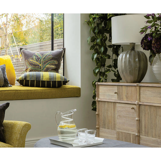William Yeoward Bywater Credenza by Jonathan Charles in washed acacia. Made from acacia in a modern style.