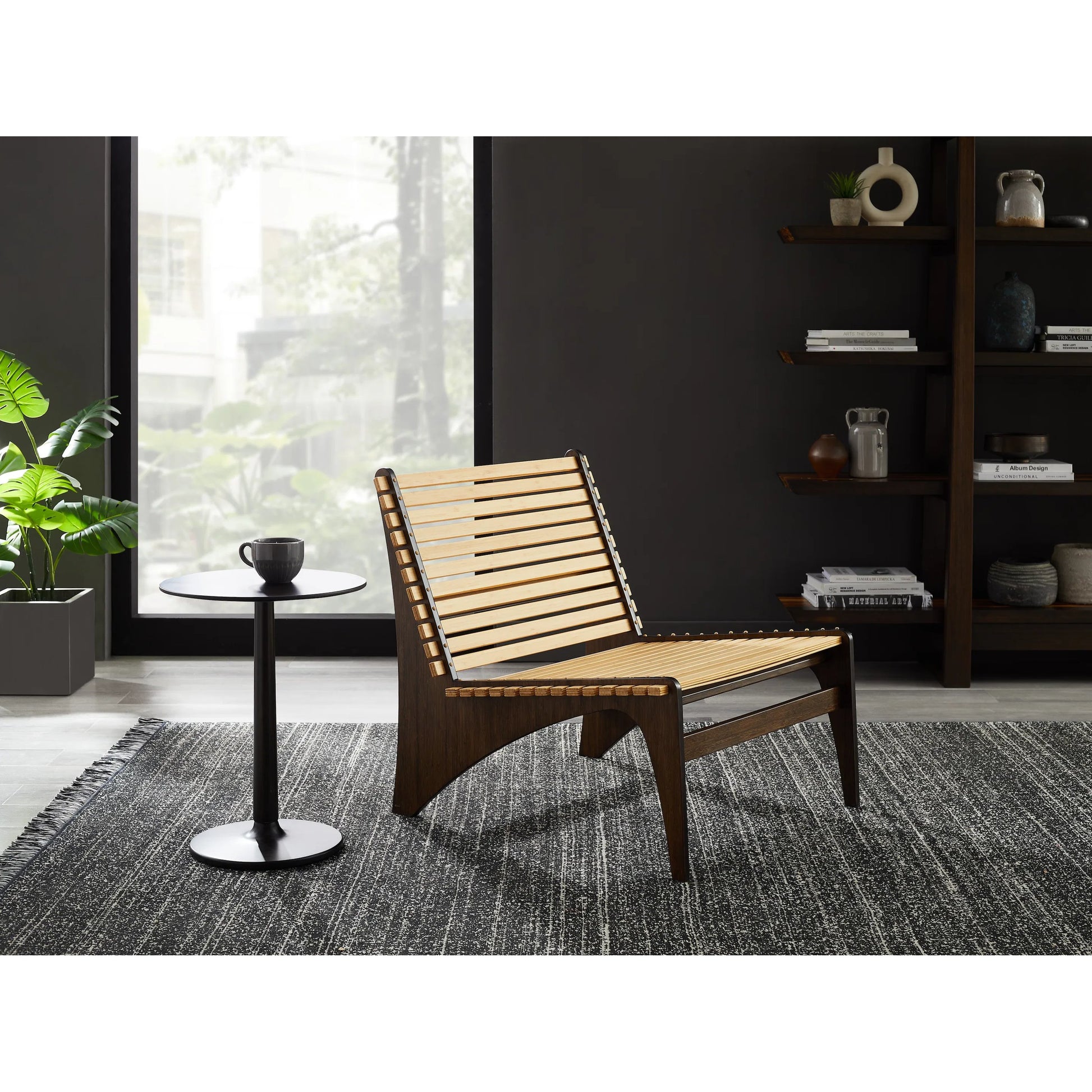 Zen Lounge Chair by Greenington in black walnut. Made from 100% solid moso bamboo in a transitional style.