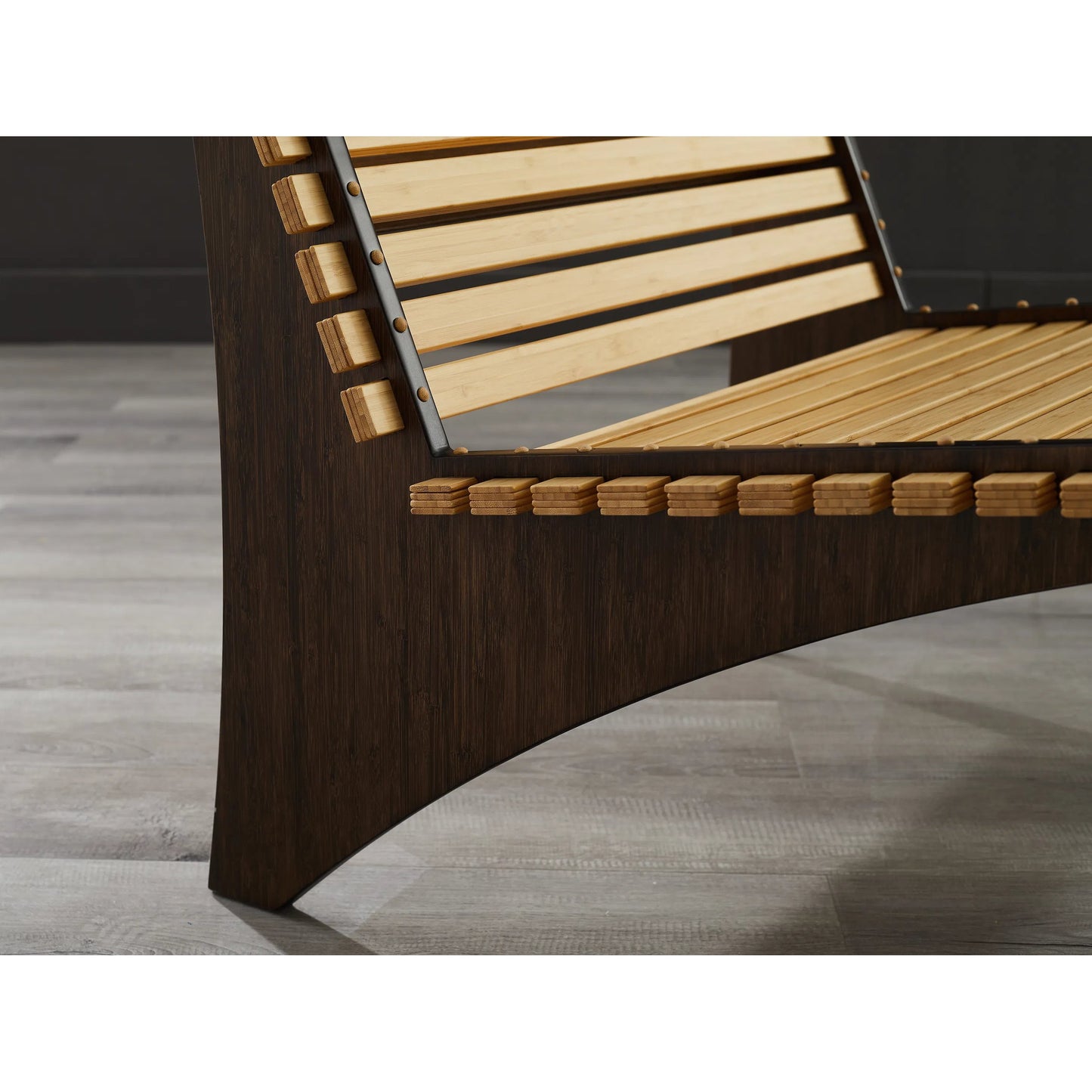 007 SI-2449230 | Closeup | Zen Lounge Chair by Greenington in black walnut. Made from 100% solid moso bamboo in a transitional style.