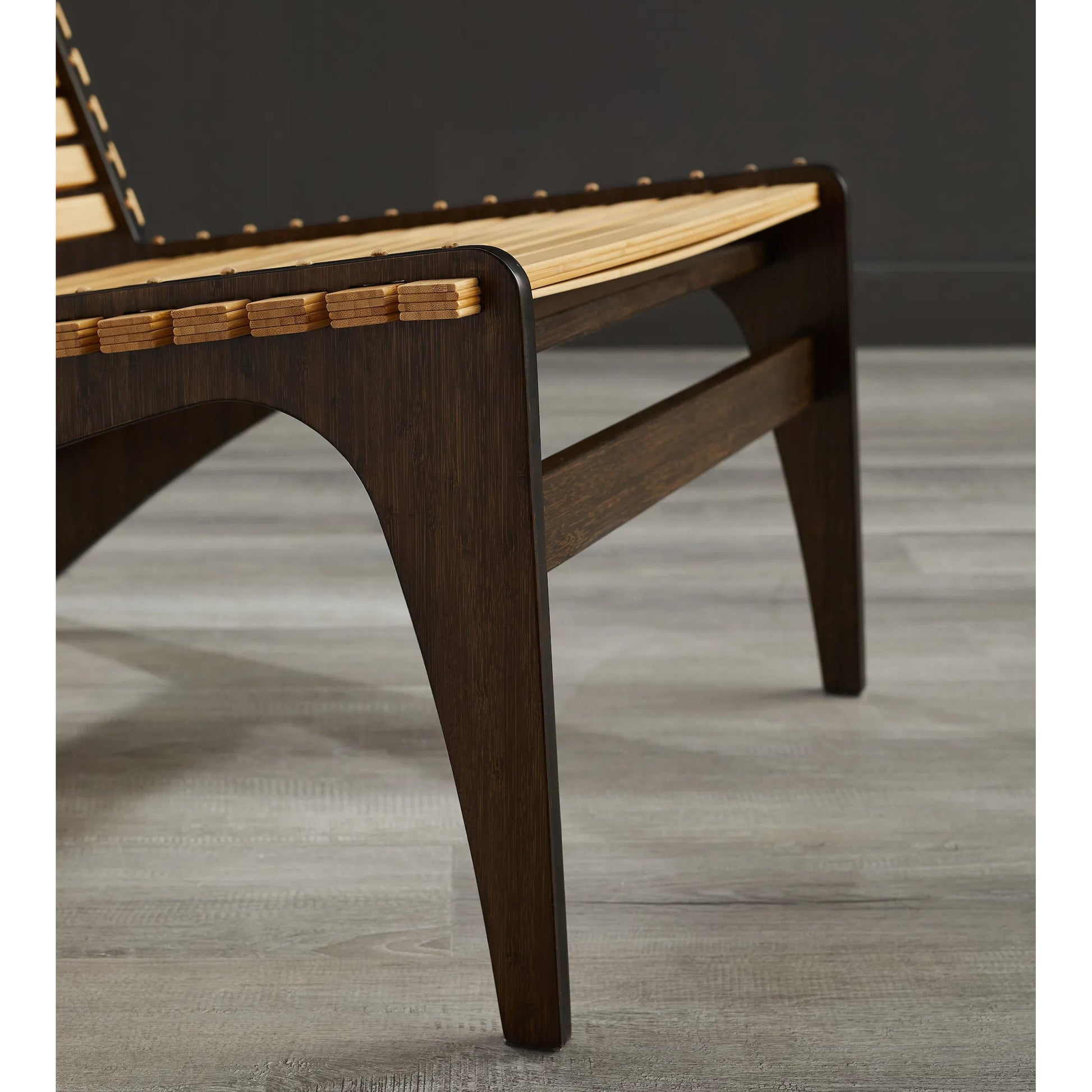 Zen Lounge Chair by Greenington in black walnut. Made from 100% solid moso bamboo in a transitional style.