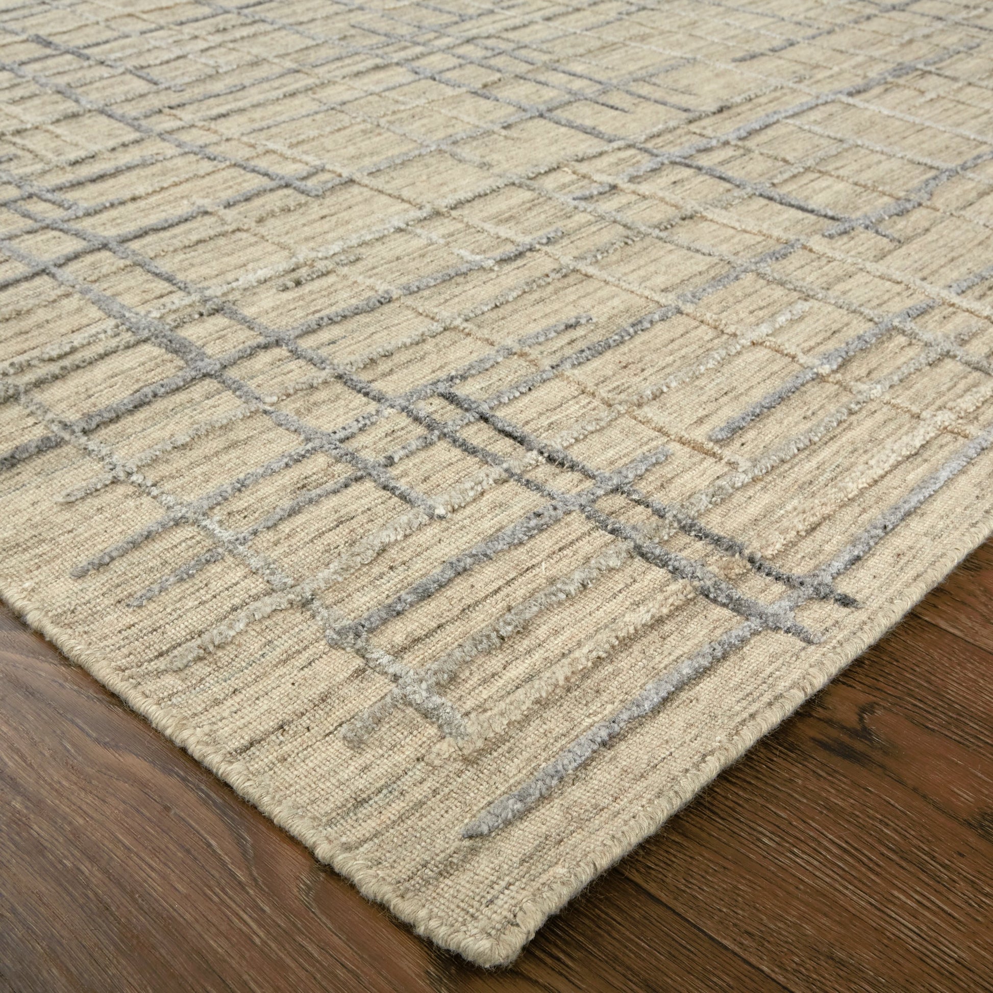 Kirkwood Transitional Rug - T08T8001 by Thom Felicia by Feizy Rugs in tan, silver. Made from viscose, wool in a unique style.