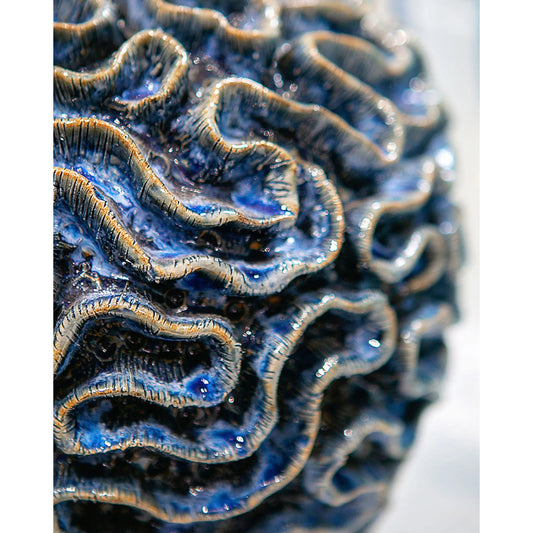 Milos Table Lamp by Currey and Company in blue. Made from ceramic in a coastal style.