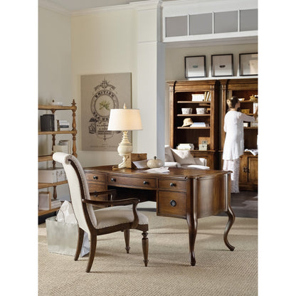 Archivist Writing Desk by Hooker Furniture in pecan. Made from pecky pecan veneers in a traditional style.