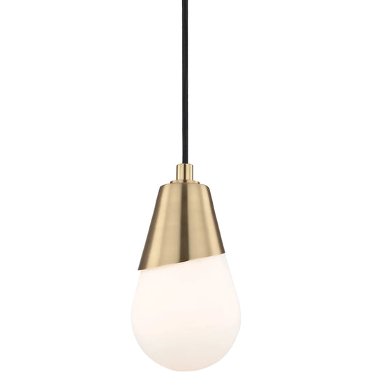 Cora Pendant Light by Mitzi in aged brass. Made from steel in a modern style.