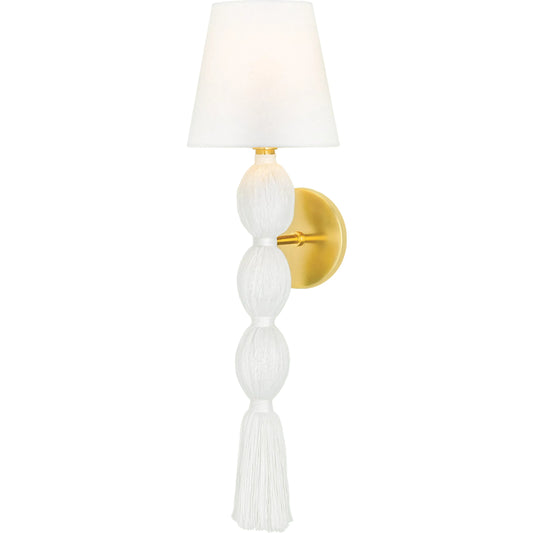 Indra Wall Sconce by Mitzi in aged brass. Made from steel in a unique style.