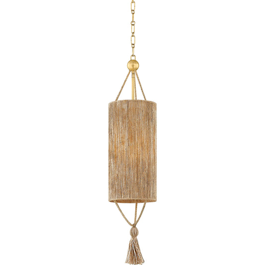Reyn Mini Pendant by Mitzi in aged brass. Made from steel in a unique style.