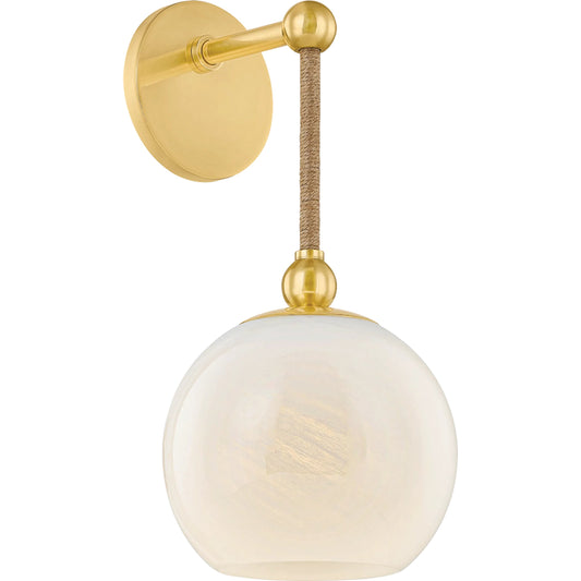 Abbie Wall Sconce by Mitzi in aged brass. Made from steel in a unique style.