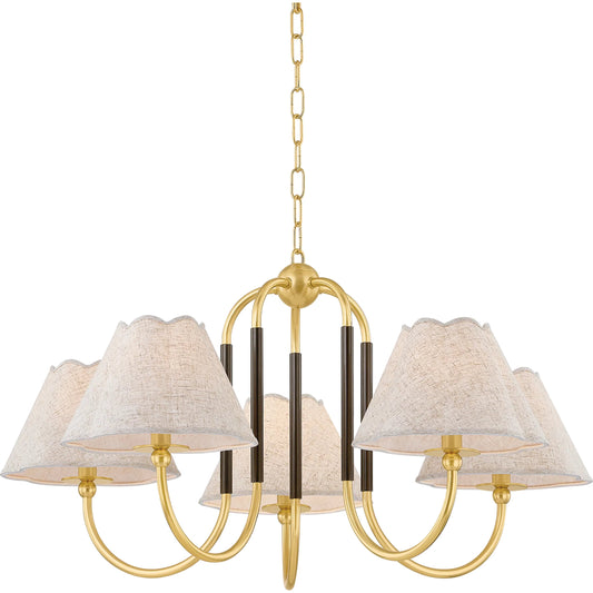 Janie Chandelier by Mitzi in aged brass, true bronze. Made from steel in a unique style.