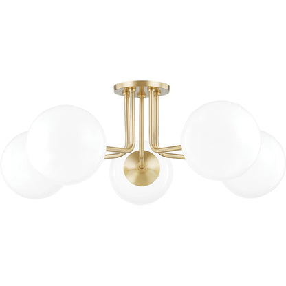 Stella 5 Light Semi Flush by Mitzi. Made from steel in a modern style.