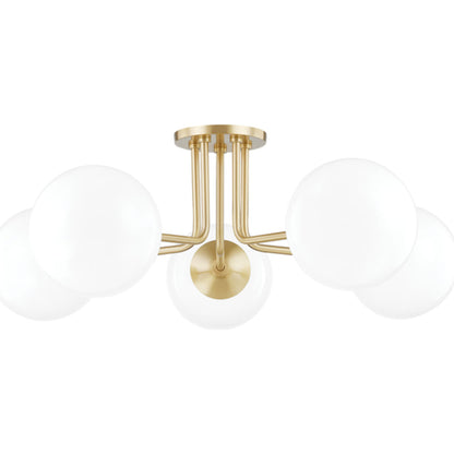 Stella 5 Light Semi Flush by Mitzi. Made from steel in a modern style.