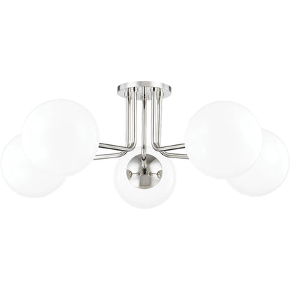 Stella 5 Light Semi Flush by Mitzi. Made from steel in a modern style.