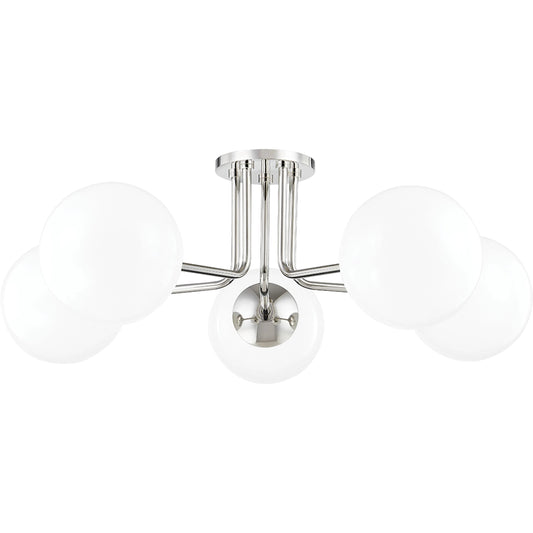 Stella 5 Light Semi Flush by Mitzi. Made from steel in a modern style.