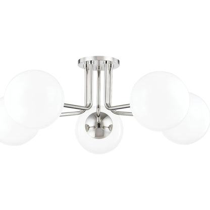 Stella 5 Light Semi Flush by Mitzi. Made from steel in a modern style.
