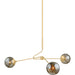 Nyla Chandelier by Mitzi in aged brass. Made from steel in a unique style.