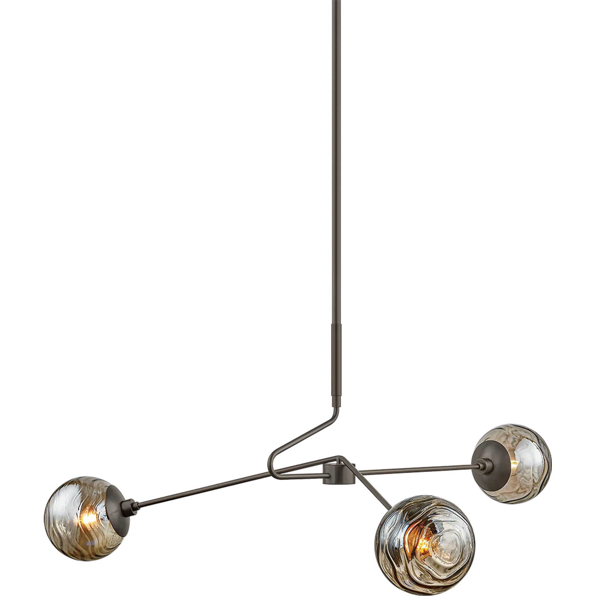 Nyla Chandelier by Mitzi in aged brass. Made from steel in a unique style.