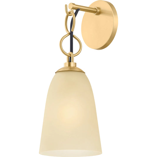 Christine Wall Sconce by Mitzi in aged brass. Made from glass in a unique style.