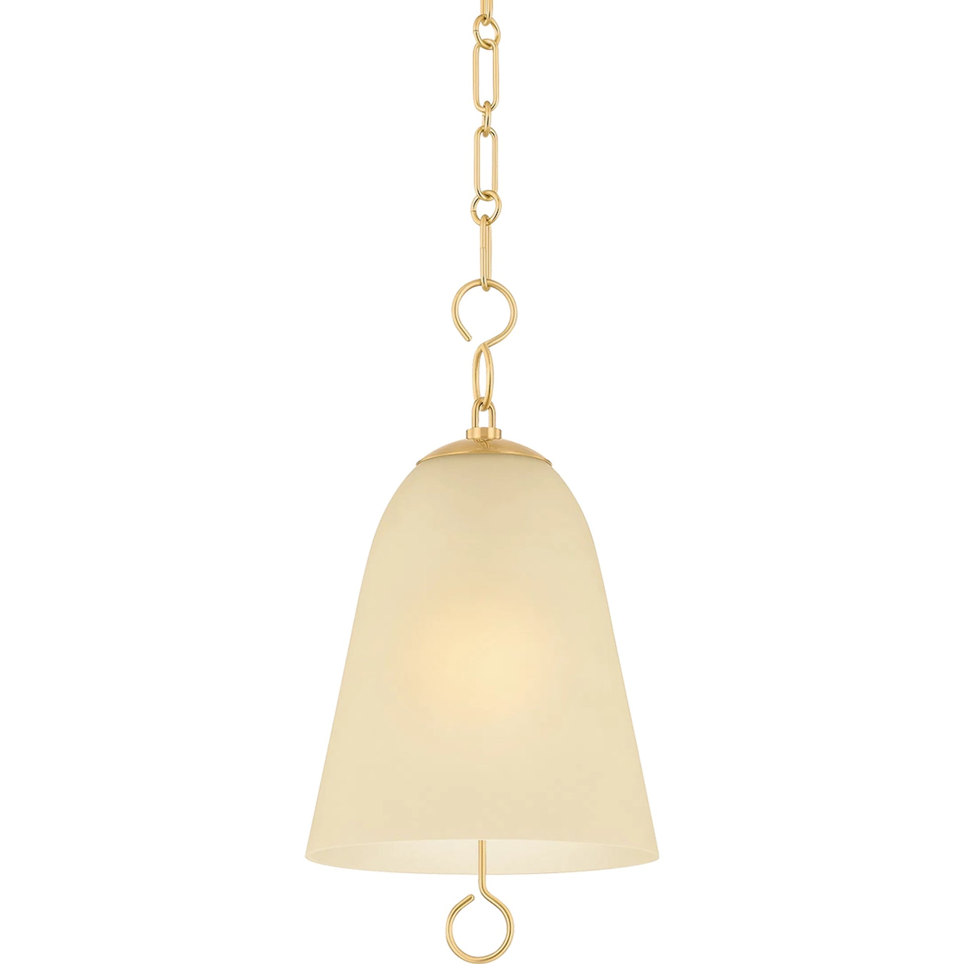 Christine Pendant by Mitzi in aged brass. Made from glass in a transitional style.