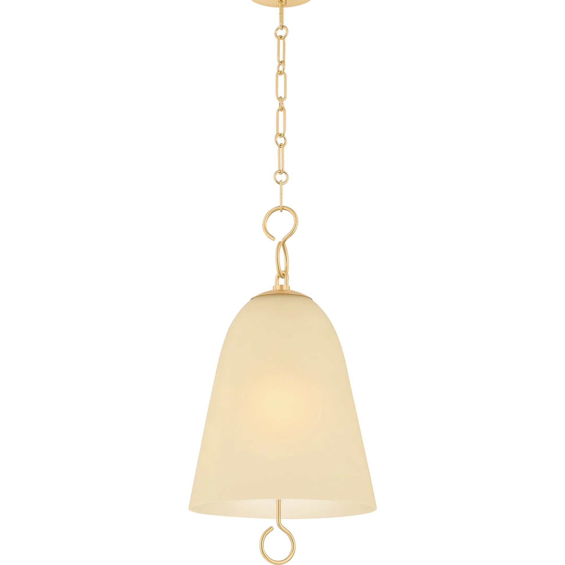 Christine Pendant by Mitzi in aged brass. Made from glass in a transitional style.
