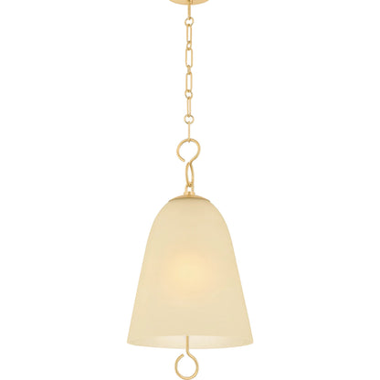 Christine Pendant by Mitzi in aged brass. Made from glass in a transitional style.