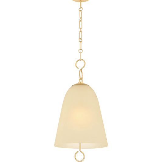 Christine Pendant by Mitzi in aged brass. Made from glass in a unique style.
