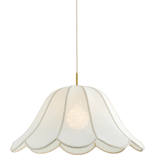 Dara Pendant by Mitzi in aged brass. Made from textile in a unique style.