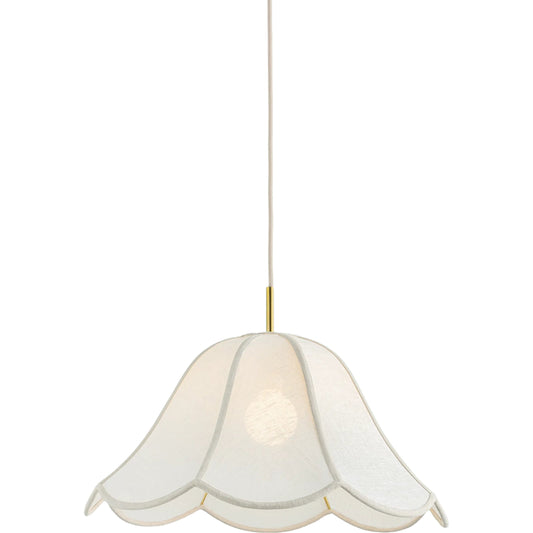 Dara Pendant by Mitzi in aged brass. Made from textile in a unique style.