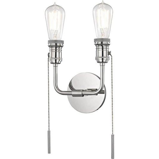 Lexi Wall Sconce by Mitzi in polished nickel. Made from steel in a transitional style.