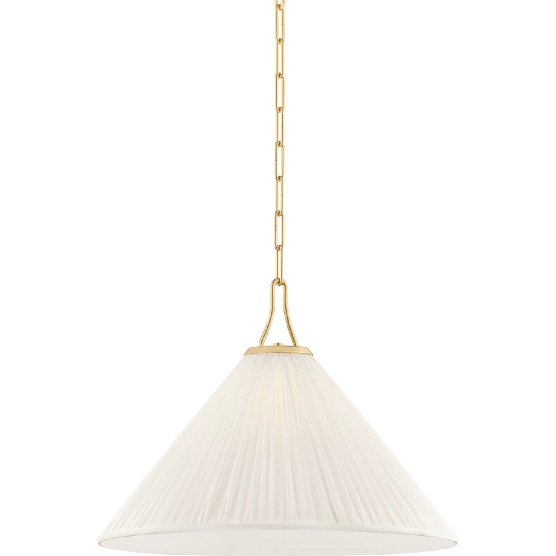 Merida Pendant by Mitzi in aged brass. Made from textile in a transitional style.