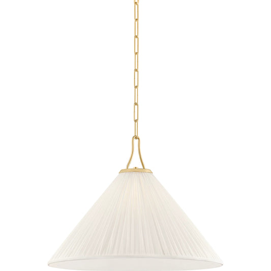 Merida Pendant by Mitzi in aged brass. Made from textile in a unique style.