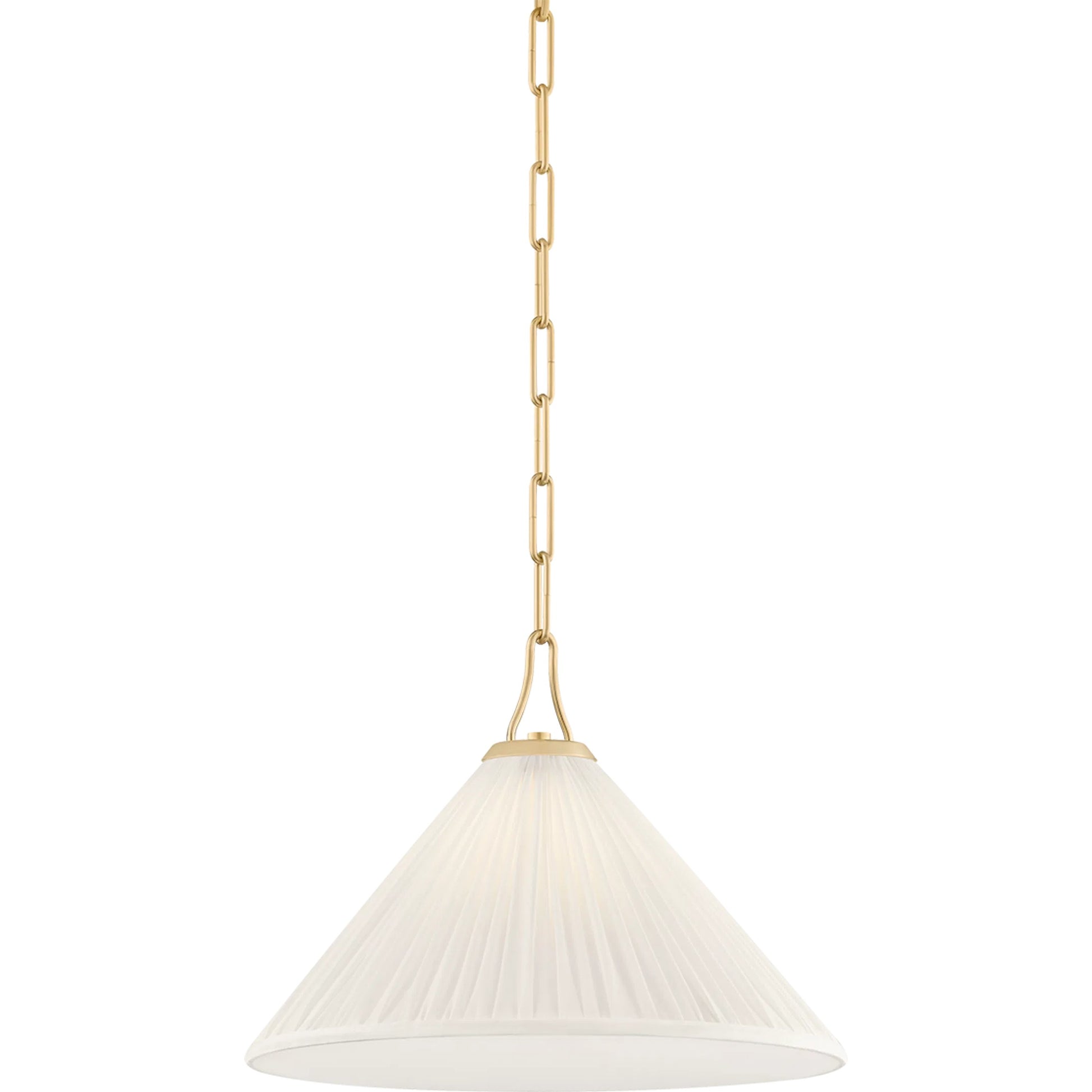 Merida Pendant by Mitzi in aged brass. Made from textile in a transitional style.