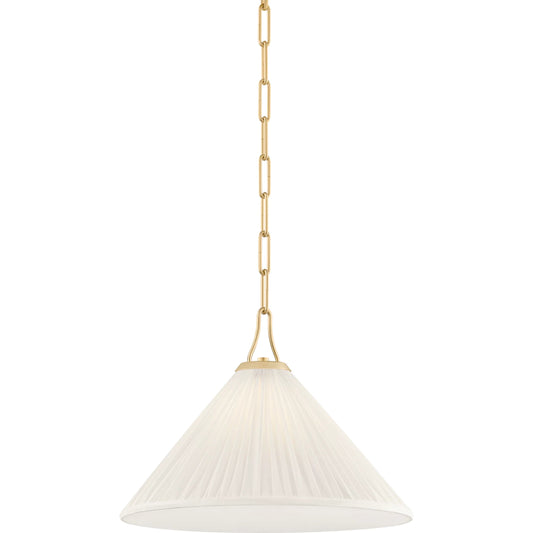 Merida Pendant by Mitzi in aged brass. Made from textile in a unique style.