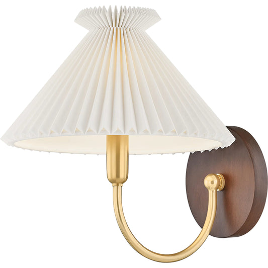 Acacia Wall Sconce by Mitzi in aged brass. Made from steel in a unique style.