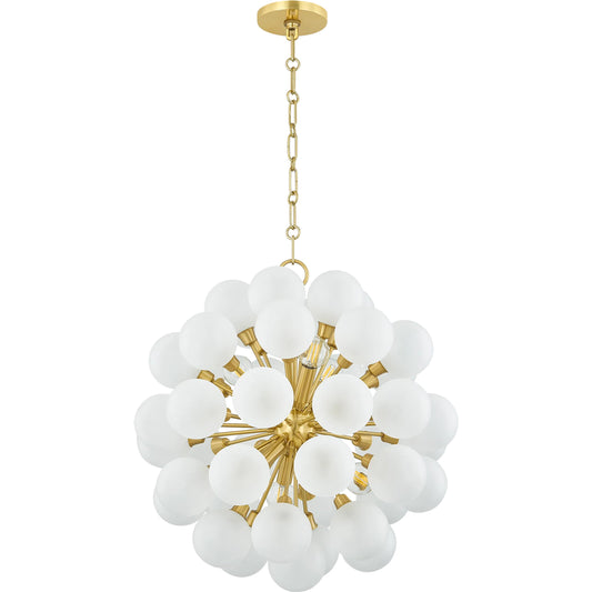 Antoneta Chandelier by Mitzi in aged brass. Made from unique in a unique style.