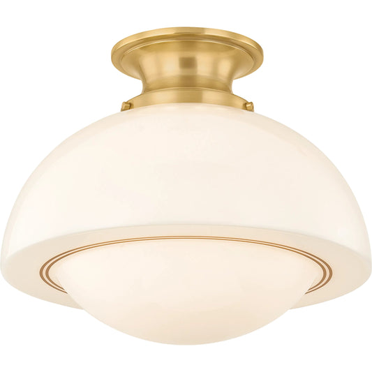 Celine Semi Flush by Mitzi in aged brass. Made from unique in a unique style.