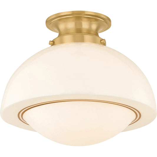 Celine Semi Flush by Mitzi in aged brass. Made from unique in a unique style.