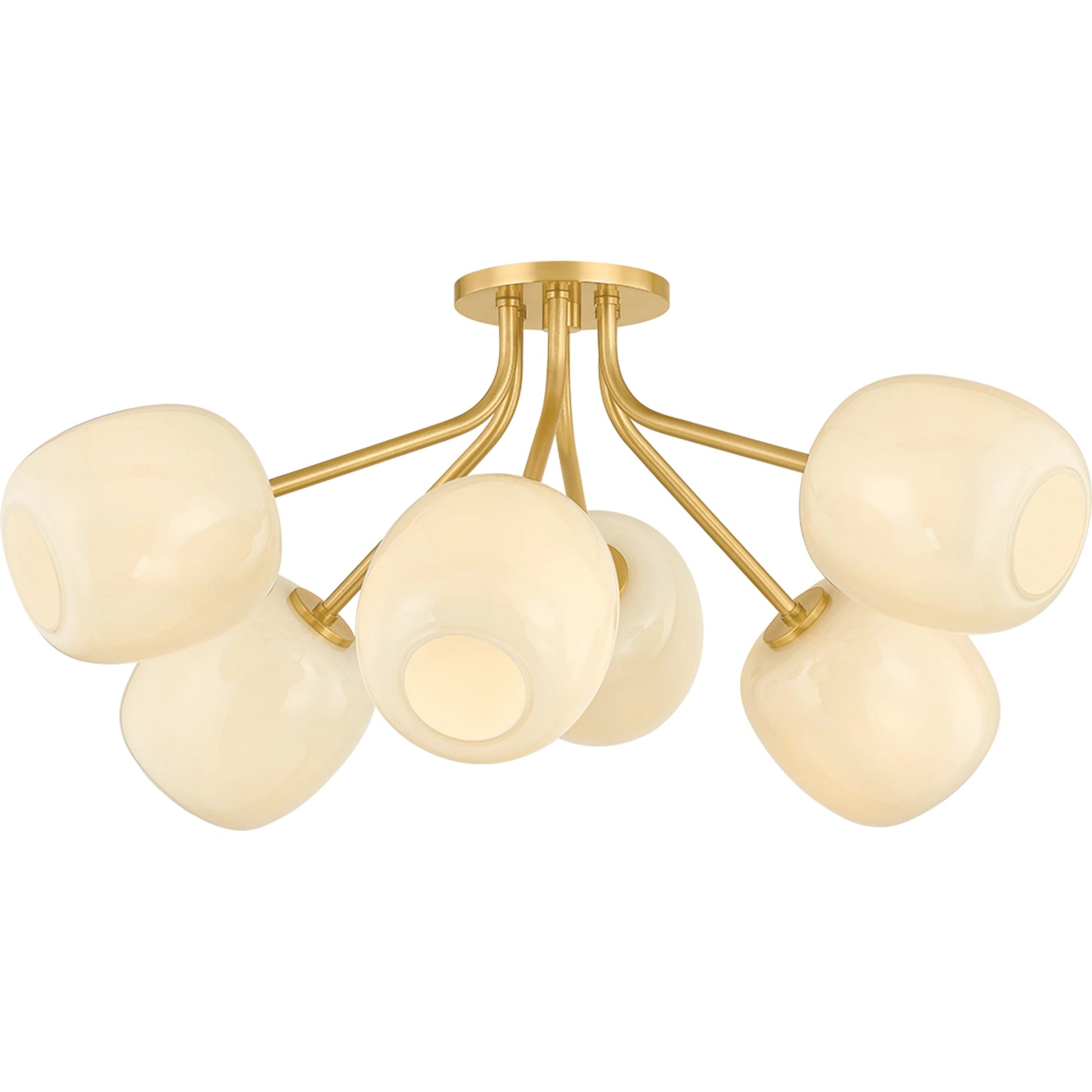Lisette Semi Flush by Mitzi in aged brass. Made from unique in a unique style.
