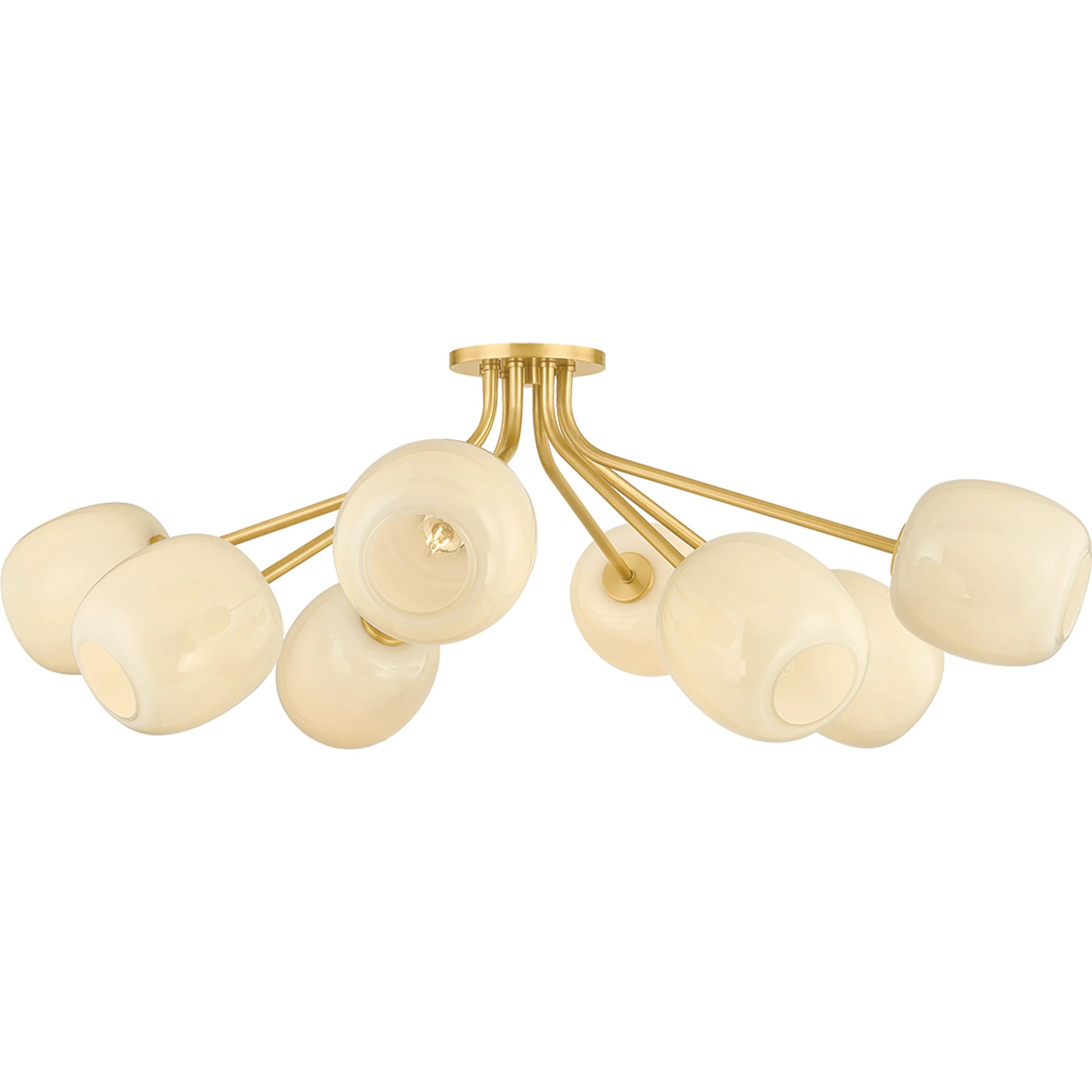 Lisette Semi Flush by Mitzi in aged brass. Made from unique in a unique style.