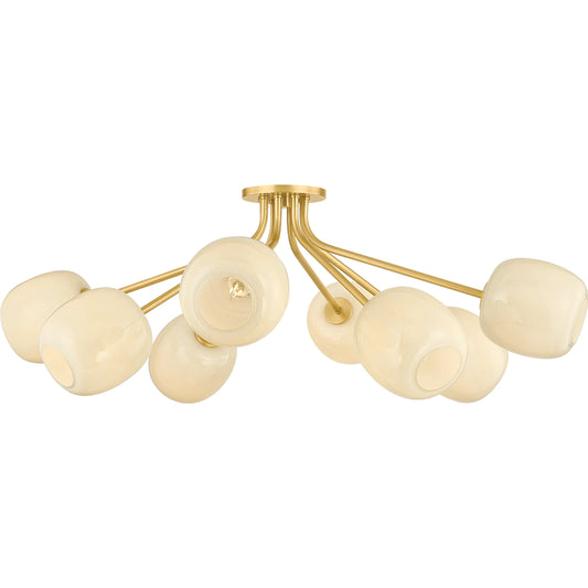 Lisette Semi Flush by Mitzi in aged brass. Made from unique in a unique style.