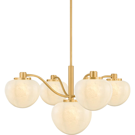 Kristen Chandelier by Mitzi in aged brass. Made from unique in a unique style.