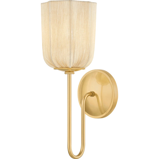 Samantha Wall Sconce by Mitzi in aged brass. Made from unique in a unique style.