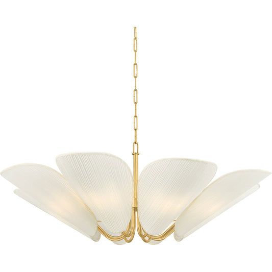 Winifred Chandelier by Mitzi in aged brass. Made from unique in a unique style.