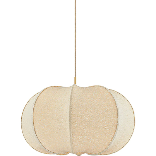 Alexandra Pendant by Mitzi in aged brass. Made from textile in a unique style.