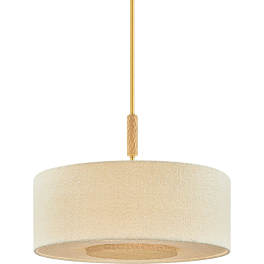 001 SI-2544234 | Primary Silo | Miller Pendant by Mitzi in aged brass. Made from textile in a unique style.