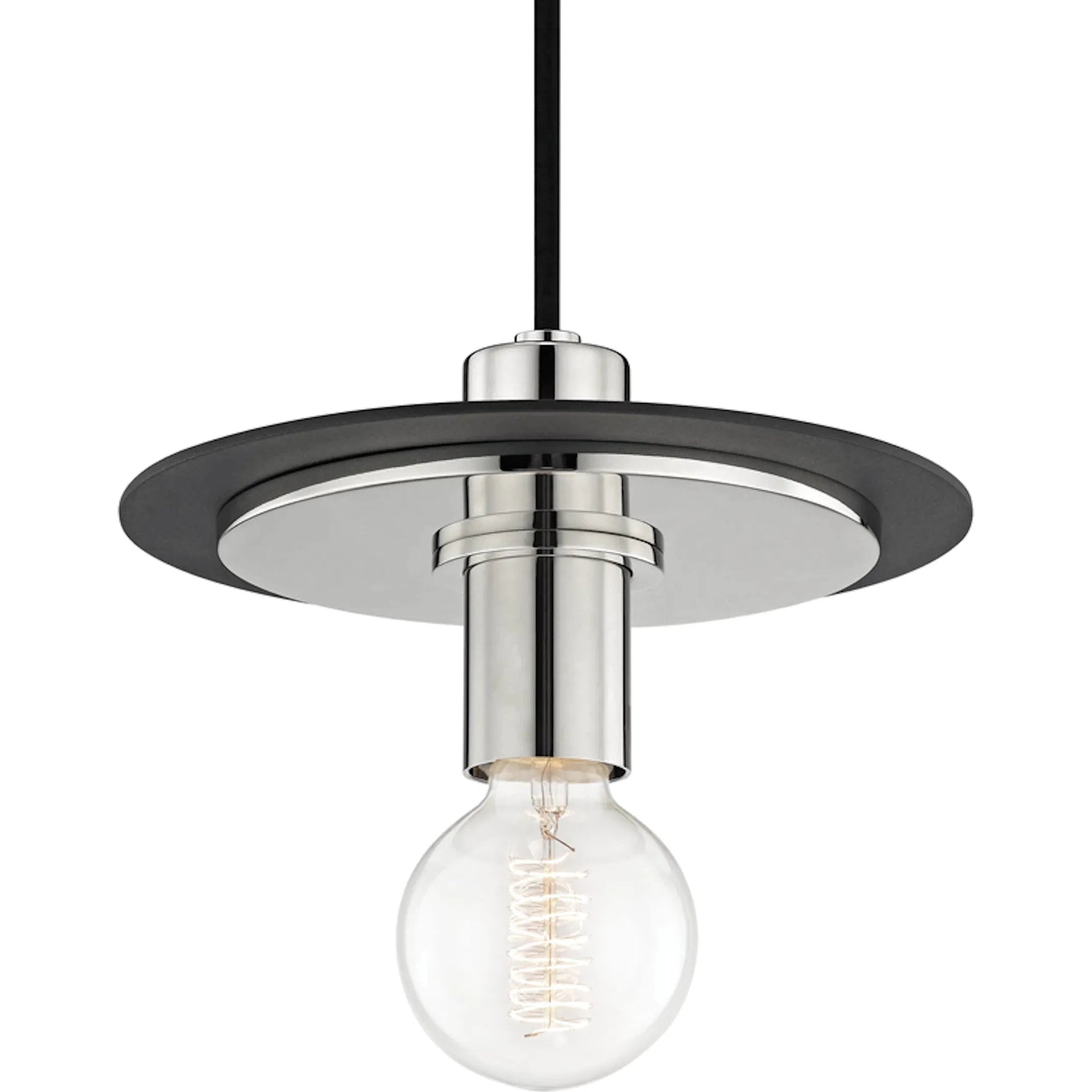 Milo Pendant by Mitzi in polished nickel, white. Made from steel in a modern style.