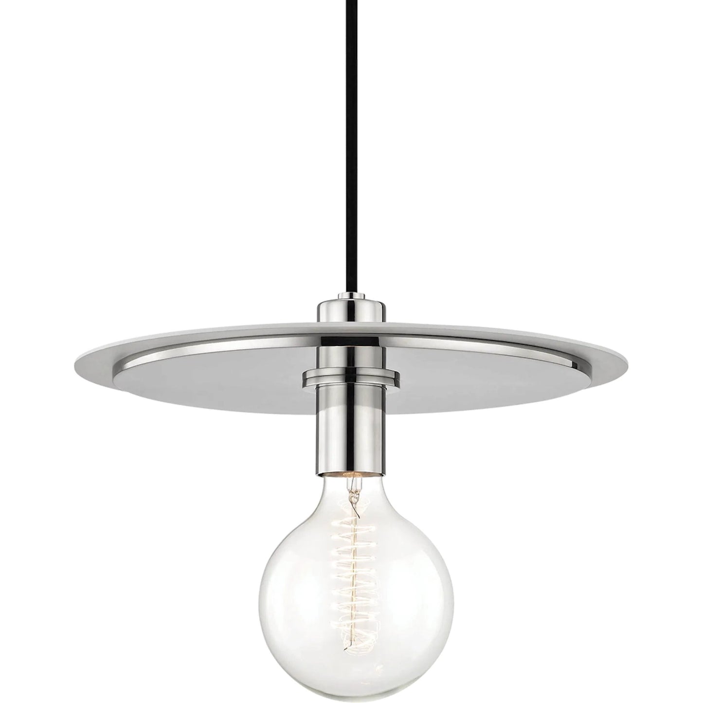 002 S-313239 | Primary Silo | Milo Pendant by Mitzi in polished nickel, white. Made from steel in a modern style.