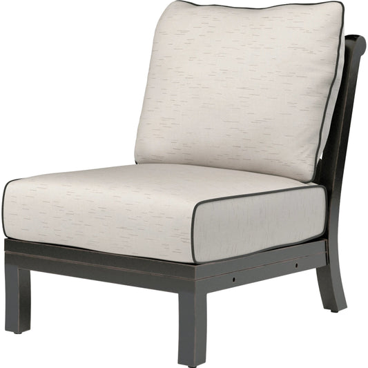 Monterey Outdoor Armless Club by Sunset West in copper. Made from aluminum in a traditional style.