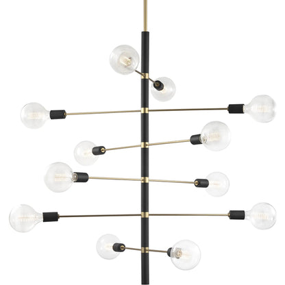 Abrams Wall Sconce by Hudson Valley in aged brass. Made from steel in a modern style.