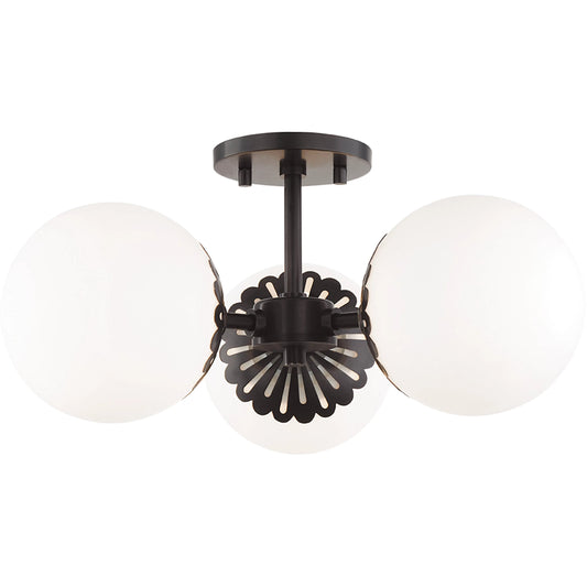 Paige Semi Flush by Mitzi. Made from steel in a transitional style.