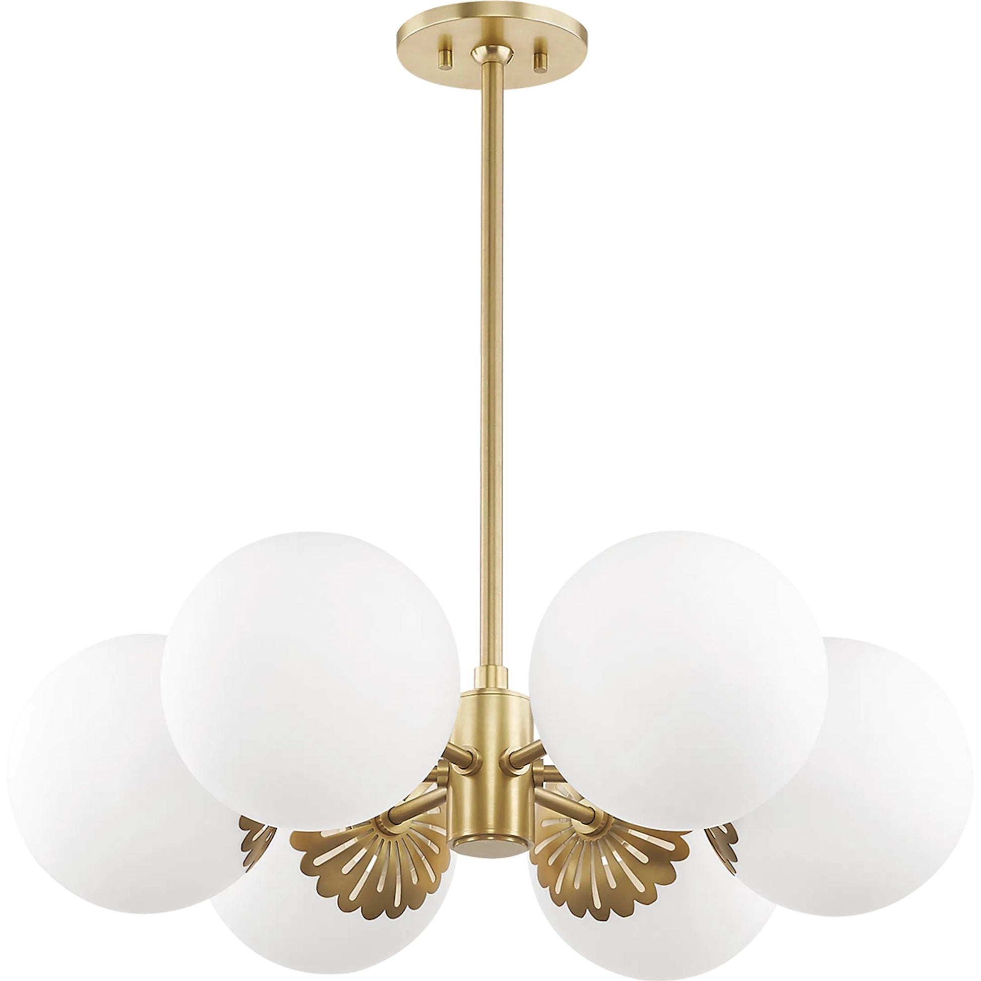 Paige Chandelier by Mitzi. Made from steel in a transitional style.